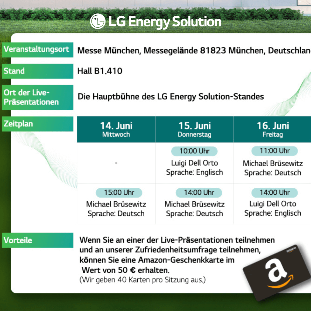 Geplante Sessions Intersolar 2023