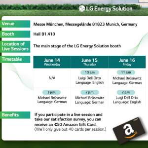 LG Energy Solution sessions at Intersolar 2023